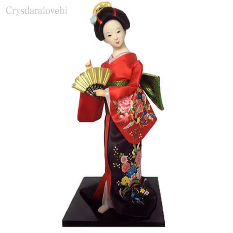 30Cm Kawaii Japanese Lovely Geisha Figurines Dolls with Beautiful Kimono New House Office Decoration Miniatures Birthday Gift