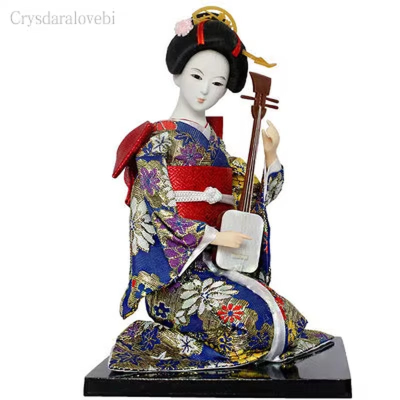 30Cm Kawaii Japanese Lovely Geisha Figurines Dolls with Beautiful Kimono New House Office Decoration Miniatures Birthday Gift