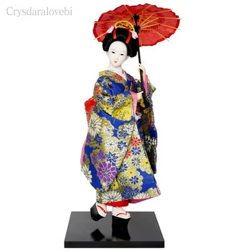 30Cm Kawaii Japanese Lovely Geisha Figurines Dolls with Beautiful Kimono New House Office Decoration Miniatures Birthday Gift