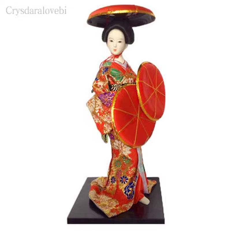 30Cm Kawaii Japanese Lovely Geisha Figurines Dolls with Beautiful Kimono New House Office Decoration Miniatures Birthday Gift