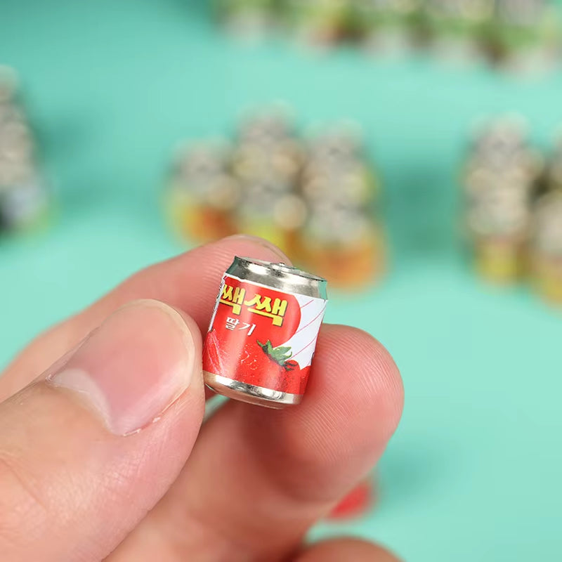 2021 New 5Pcs 1/12 Mini Cute Miniature Doll House Fruit Drink Can Bottle Food Accessories for Doll House Decoration