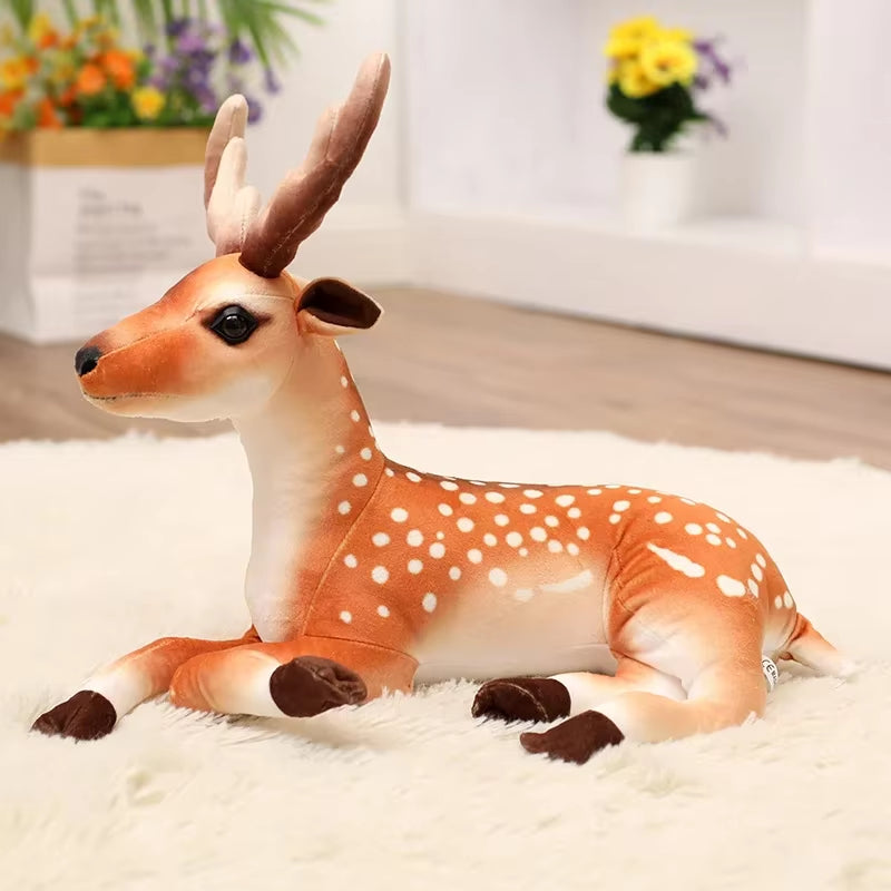 Super Soft 35Cm Simulated Plush Standing Sika Deer Dolls Dolls Throw Pillow Animals Toys Cartoon Girls Boys Birthday Presents