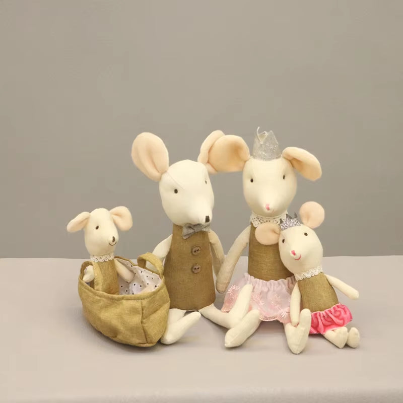 Cute Stuffed Animals Mouse Dolls Family Dollhouse Mini Plush Christmas Birthday Gifts Little Mouse Plush Dolls