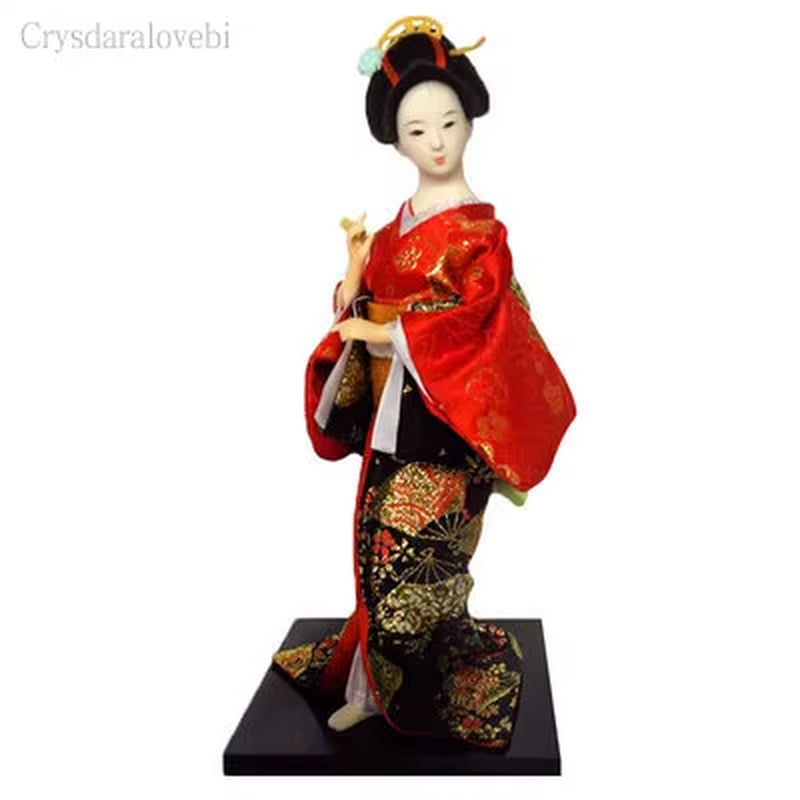 30Cm Kawaii Japanese Lovely Geisha Figurines Dolls with Beautiful Kimono New House Office Decoration Miniatures Birthday Gift