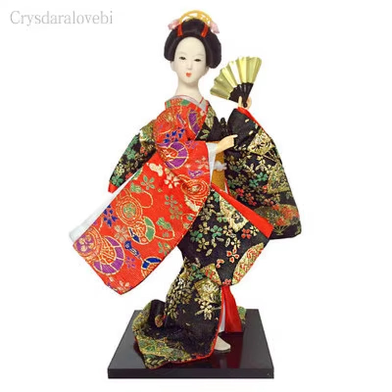 30Cm Kawaii Japanese Lovely Geisha Figurines Dolls with Beautiful Kimono New House Office Decoration Miniatures Birthday Gift
