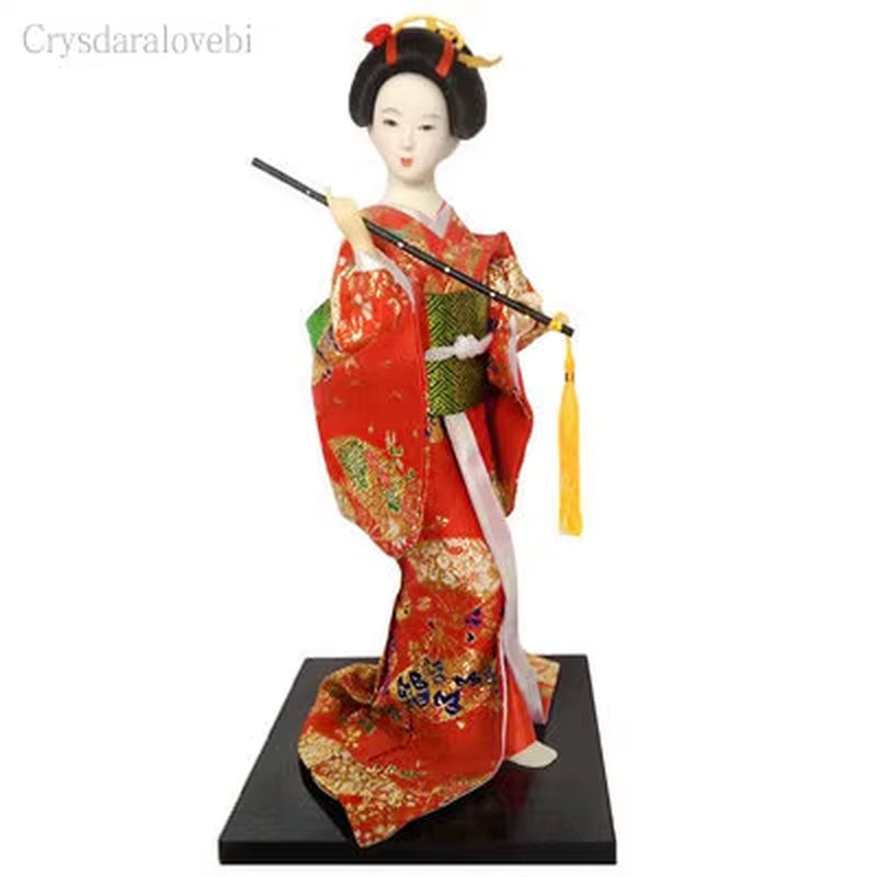 30Cm Kawaii Japanese Lovely Geisha Figurines Dolls with Beautiful Kimono New House Office Decoration Miniatures Birthday Gift