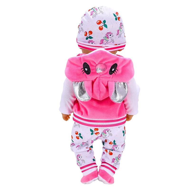 Doll Outfit for 17 Inch 43 Cm Dolls Unicorn Clothes for Baby Born Dolls 5PCS DIY Suit Dolls Accessories Baby Birthday Gift Toy