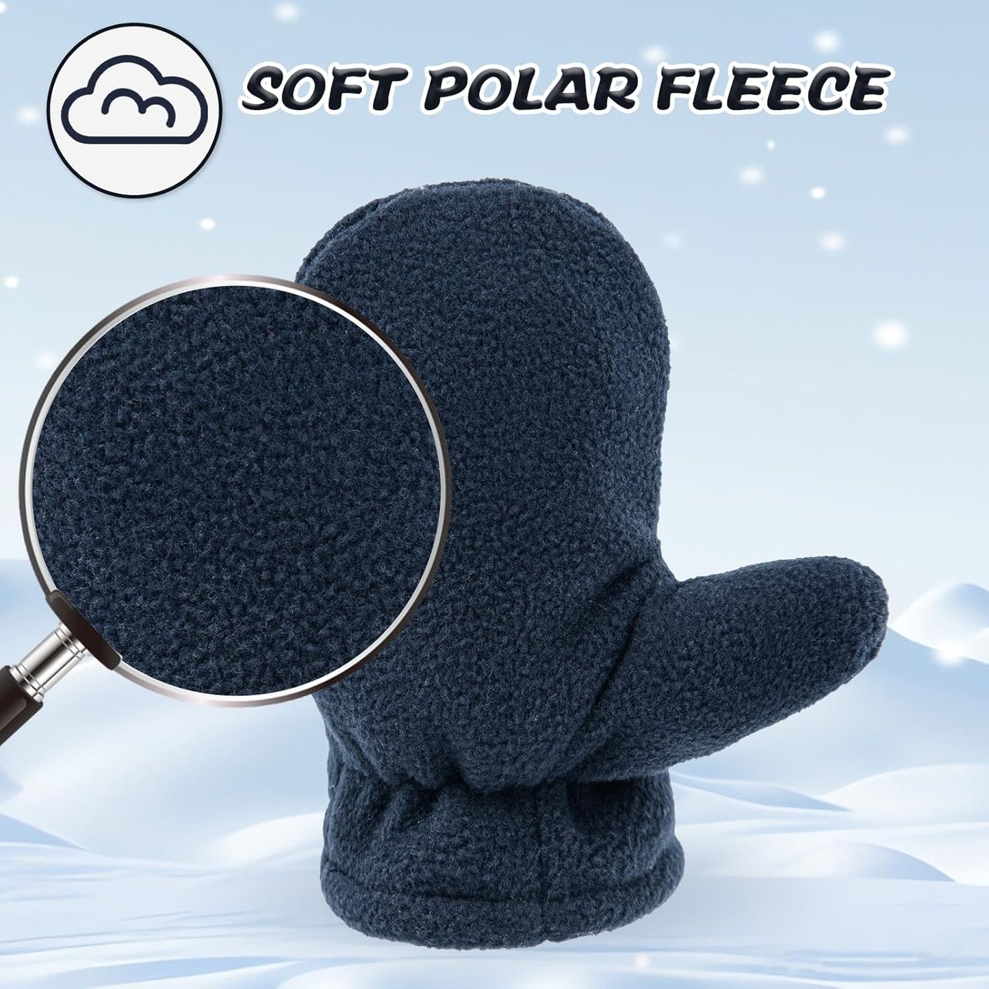 Baby Toddler Winter Mittens Girls Warm Fleece Lined Gloves Kids Sherpa Lined Mittens for Boys