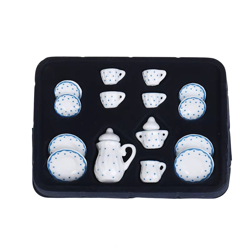 29 Styles Ceramic Cup Set Scale 1:12 Doll House Miniature Porcelain Tea Cup Set Tableware Kitchen Dollhouse Teapot DIY Toys