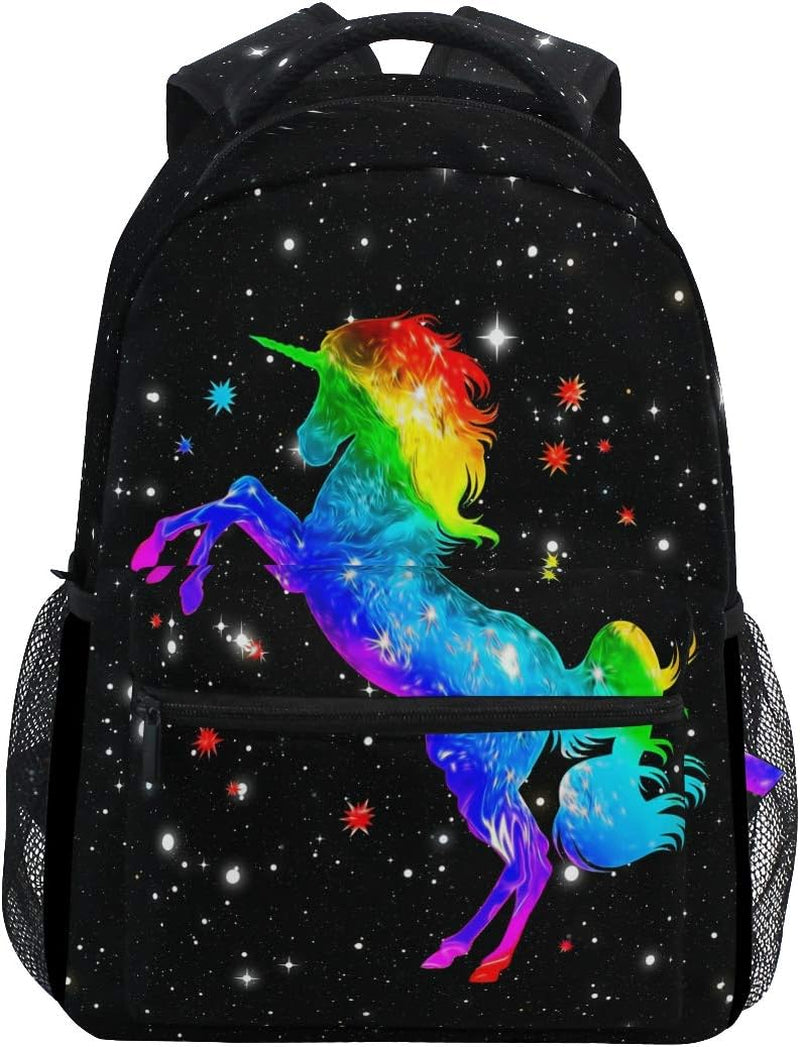 Unicorn Student Backpack for Teen Boys Girls Magic Rainbow Galaxy School Bag Bookbag Travel Laptop Daypack Book Bag Shoulder Bag for Kids Elementary