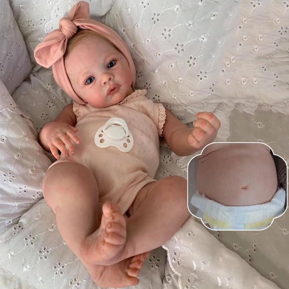 18 Inch Lifelike Reborn Baby Dolls Similar Silicone Full Body Vinyl Girl Realistic Newborn Baby Dolls That Look Real Anatomically Correct Washable Toy Xmas Gifts