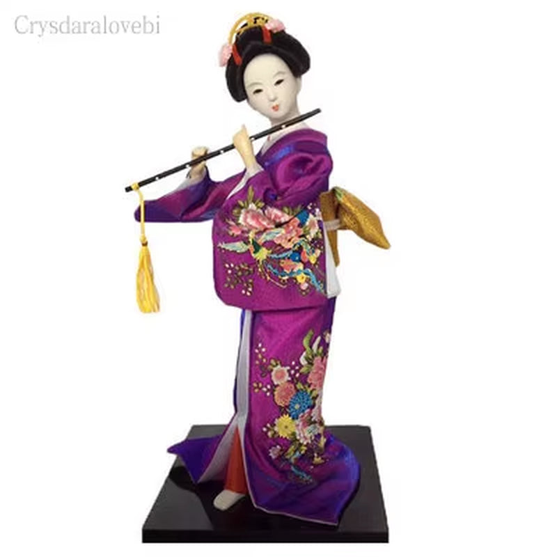30Cm Kawaii Japanese Lovely Geisha Figurines Dolls with Beautiful Kimono New House Office Decoration Miniatures Birthday Gift