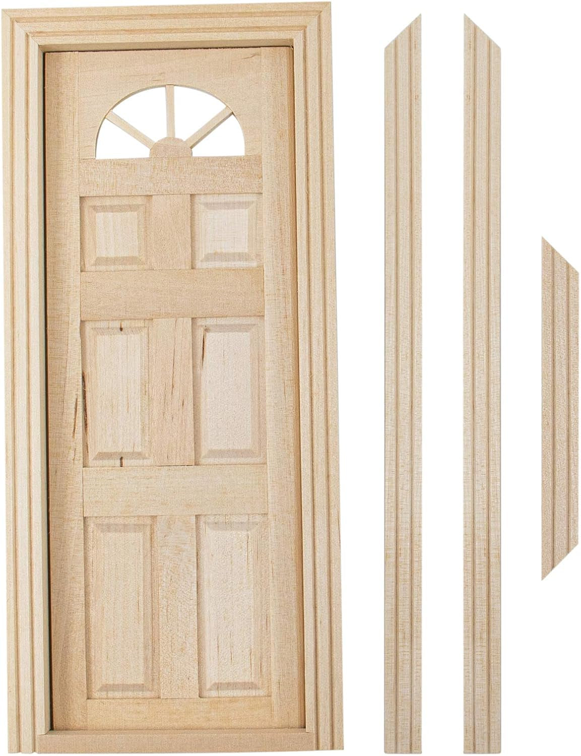 , 1:12 Dollhouse Miniature Furniture Unpaint Wooden Doors for DIY Scene Doll Home Craft (6 Panel Style B)