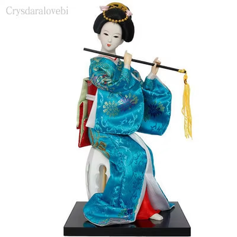 30Cm Kawaii Japanese Lovely Geisha Figurines Dolls with Beautiful Kimono New House Office Decoration Miniatures Birthday Gift