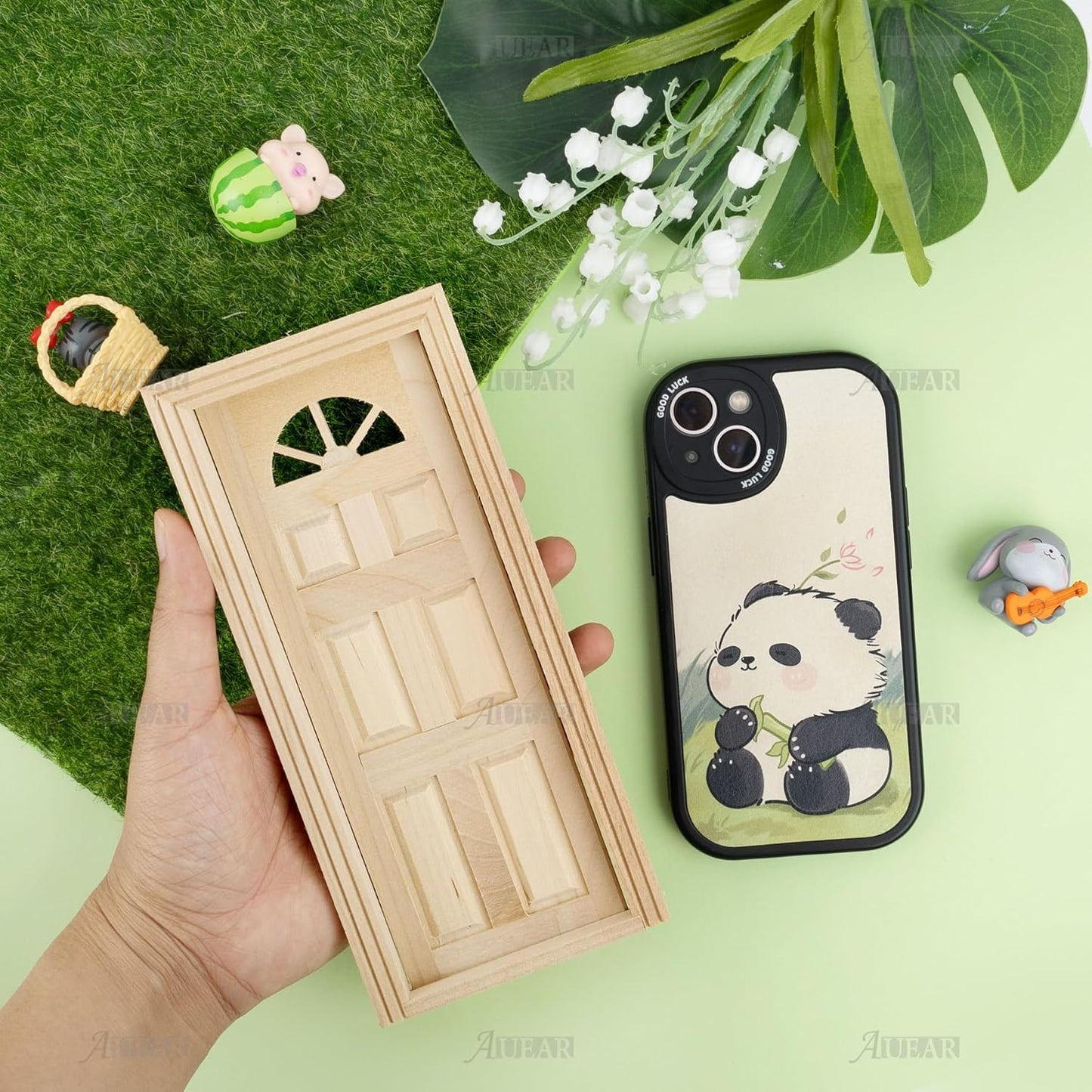 , 1:12 Dollhouse Miniature Furniture Unpaint Wooden Doors for DIY Scene Doll Home Craft (6 Panel Style B)