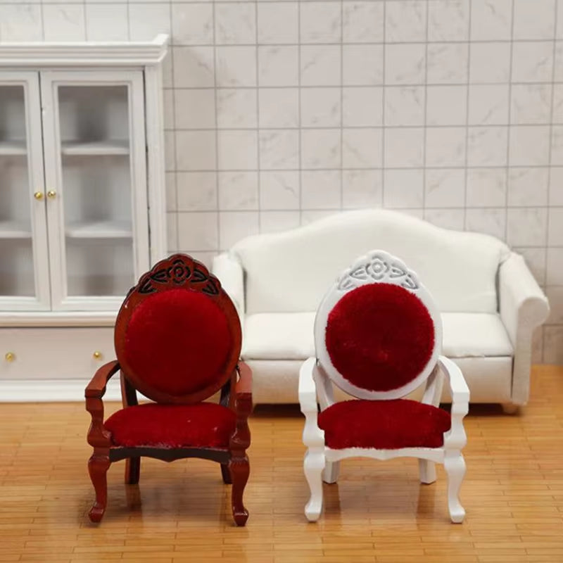 1Pcs 1/12 Dollhouse Mini Sofa Stool Chair Pillow Furniture Model for Dollhouse Decor