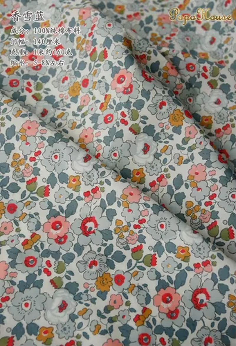 145X50Cm Pastoral Floral Twill Cotton Fabric DIY Children'S Wear Cloth Make Bedding Quilt Decoration Home B