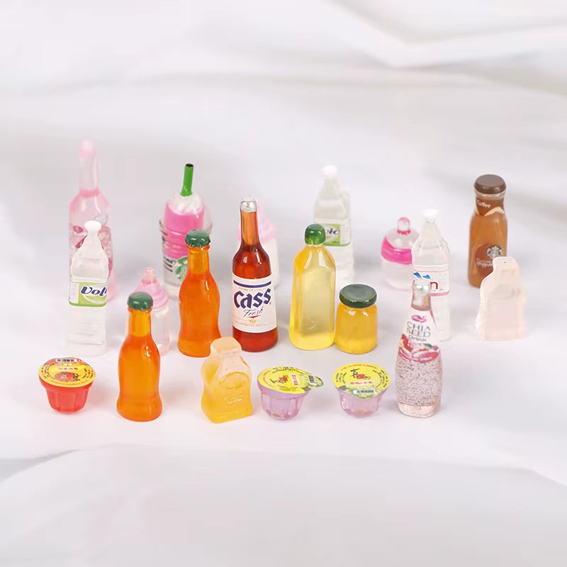 3/5/6/8/10Pcs 1/12 Dollhouse Miniature Resin Bottle Simulation Wine Bottle Beverage Bottle Model Dollhouse Accessories