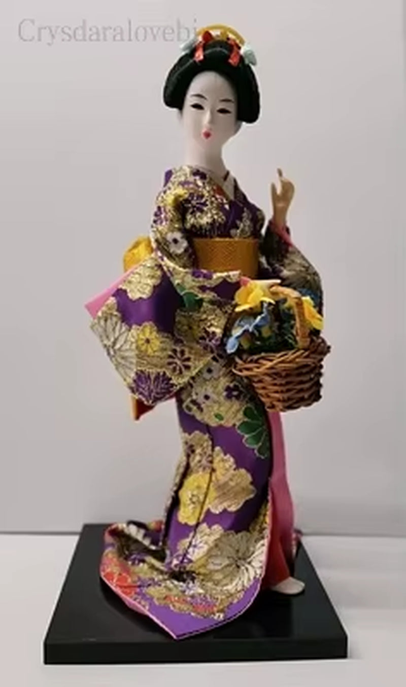 30Cm Kawaii Japanese Lovely Geisha Figurines Dolls with Beautiful Kimono New House Office Decoration Miniatures Birthday Gift