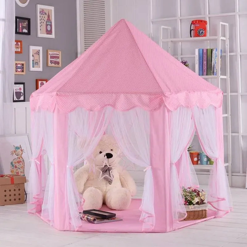 Folding Princess Castle Tent Kids Outdoor Funny Play House Canopy Tent