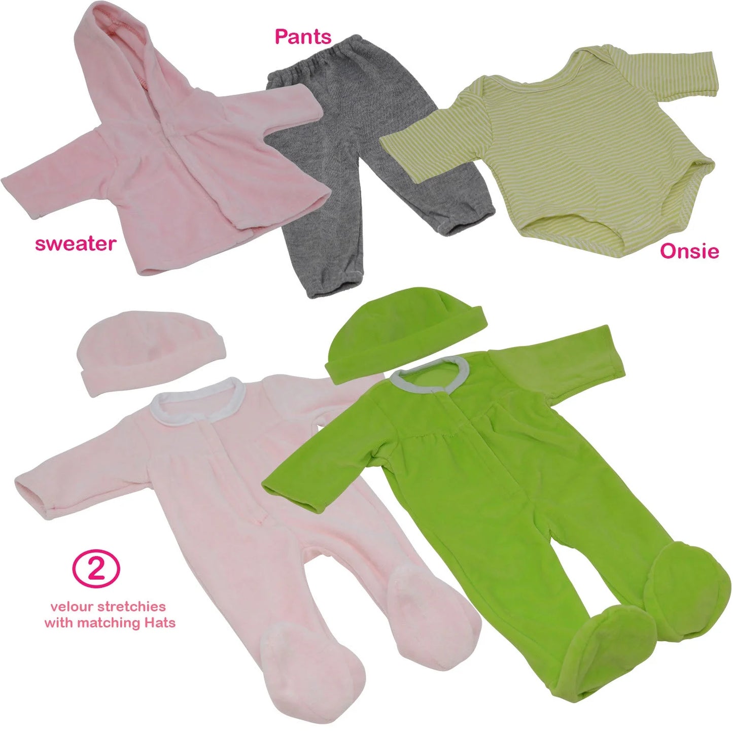 Baby Doll Clothes for 14-16 Inch Dolls