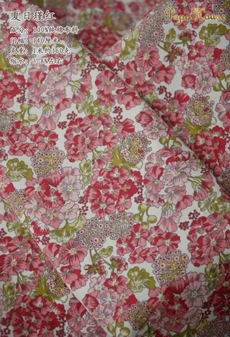 145X50Cm Pastoral Floral Twill Cotton Fabric DIY Children'S Wear Cloth Make Bedding Quilt Decoration Home B