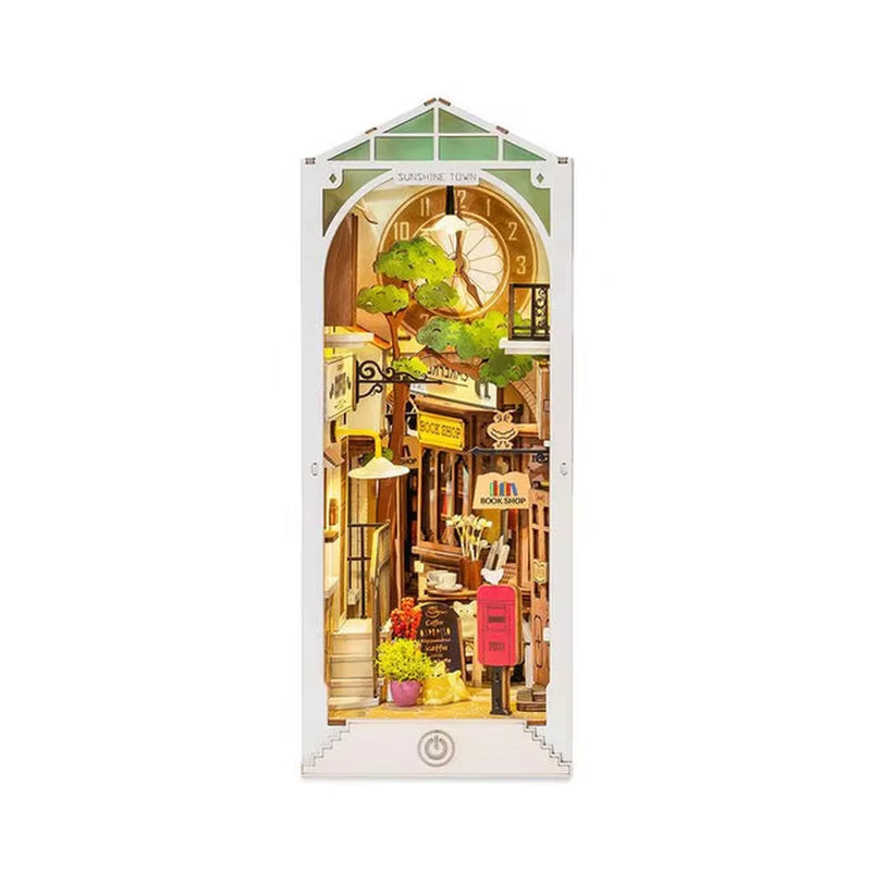 Rolife DIY Book Nook Wooden Miniature Doll House for Bookshelf Insert Furniture