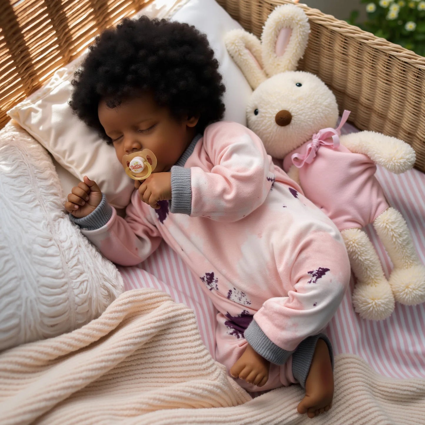 17 Inch Reborn Baby Dolls Newborn Baby Dolls African American Real Lifelike Doll for Age 3+