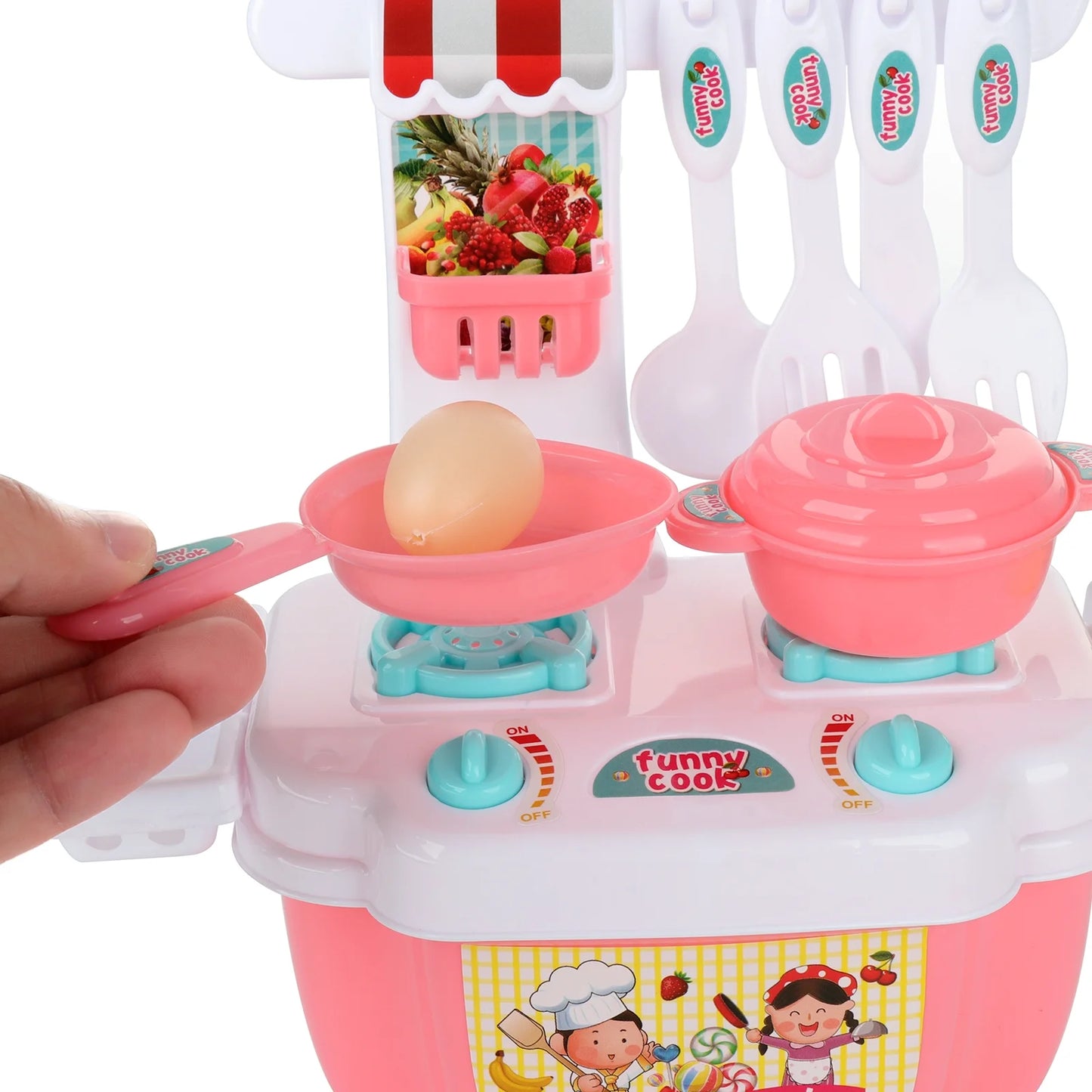 Children Toy Role Play Mini Kitchen Play House Toys for 3-6 Years(10.24*4.13*9.25Inch)