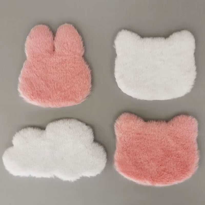 1Pcs Dollhouse Miniature Plush Rug Carpet Mat Dolls House Living Room Furniture Decoration Accessories Kid Toy