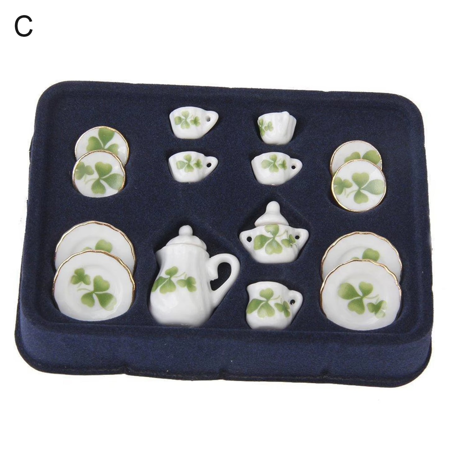Miniature Doll House Pink Flower Patten Porcelain Coffee Tea Cups Ceramic Tableware Dollhouse Kitchen Accessories