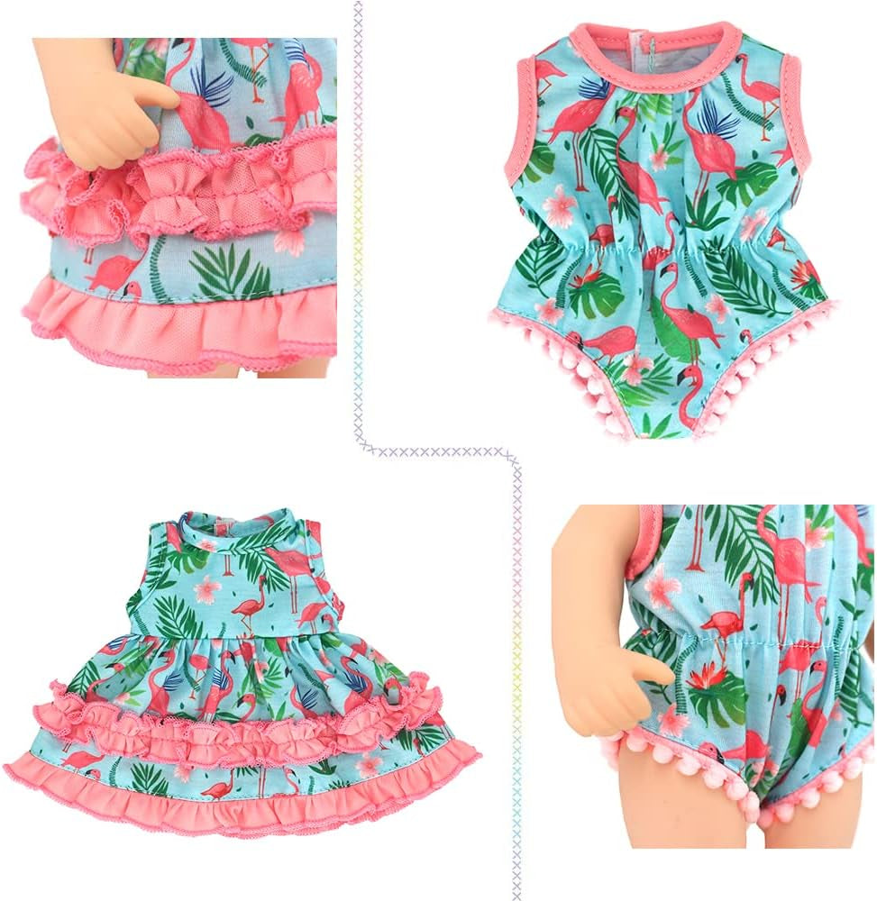 5 Pack Baby Doll Clothes Outfits for 12 Inch Alive Baby Dolls, Set of 5 (Wing)