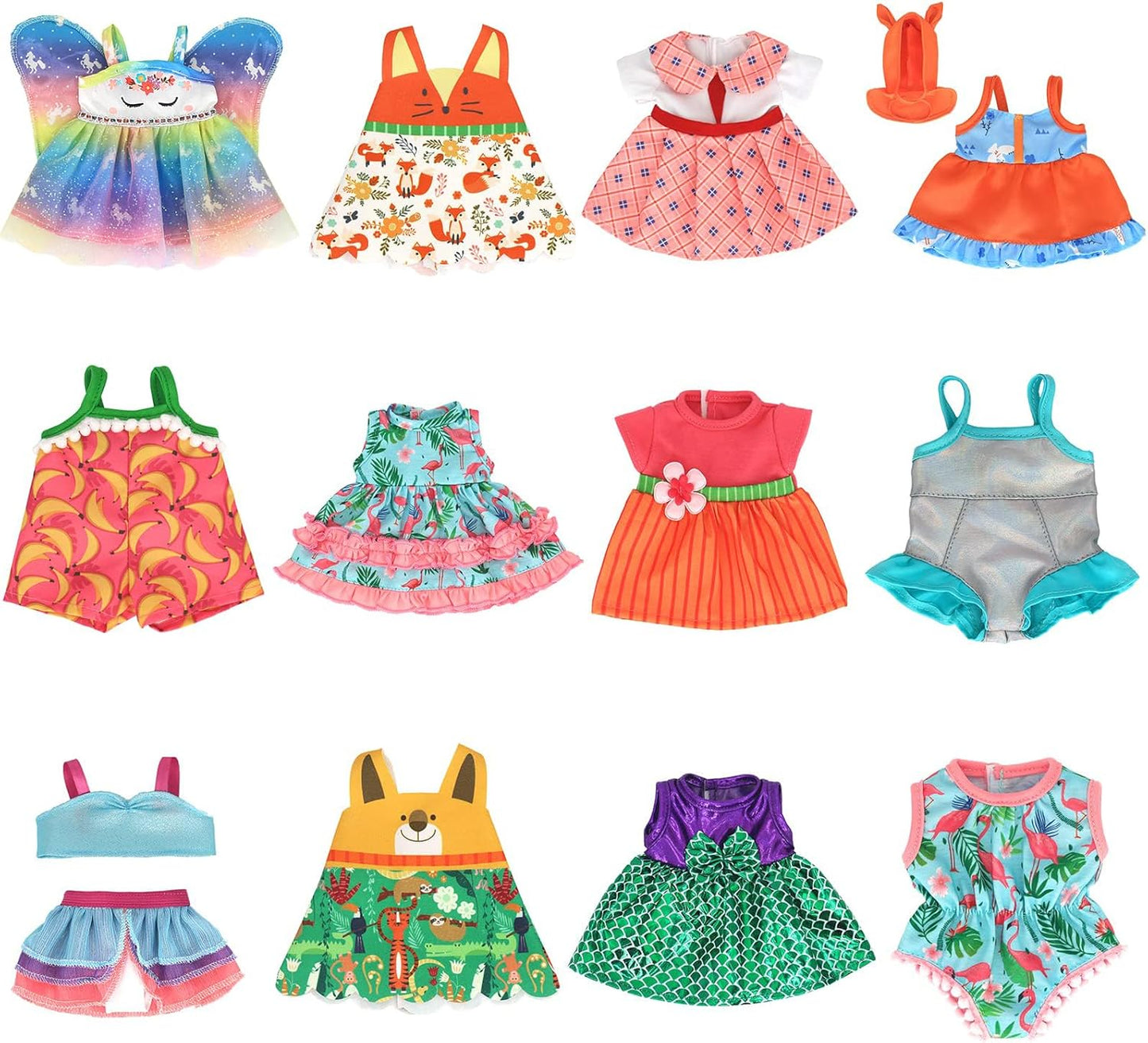 5 Pack Baby Doll Clothes Outfits for 12 Inch Alive Baby Dolls, Set of 5 (Wing)