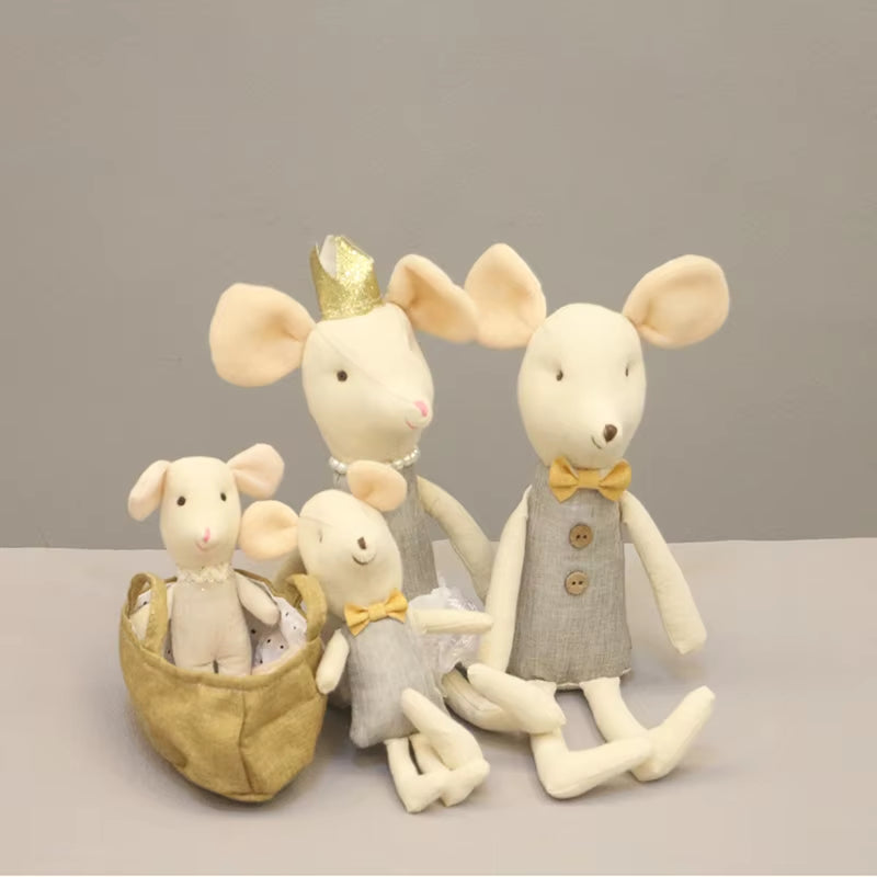 Cute Stuffed Animals Mouse Dolls Family Dollhouse Mini Plush Christmas Birthday Gifts Little Mouse Plush Dolls