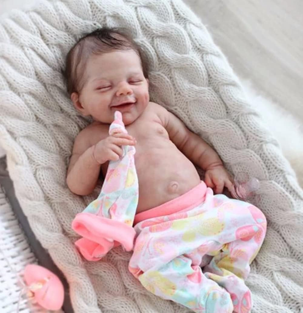 Reborn Baby Dolls Girl, 18 Inches Realistic Baby Doll with Soft Silicone Vinyl Full Body, Lifelike Newborn Cute Baby Dolls for 3+ Year Old Girls, Reborn Sleeping Doll Gift Set