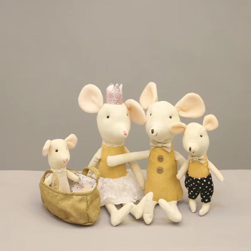 Cute Stuffed Animals Mouse Dolls Family Dollhouse Mini Plush Christmas Birthday Gifts Little Mouse Plush Dolls
