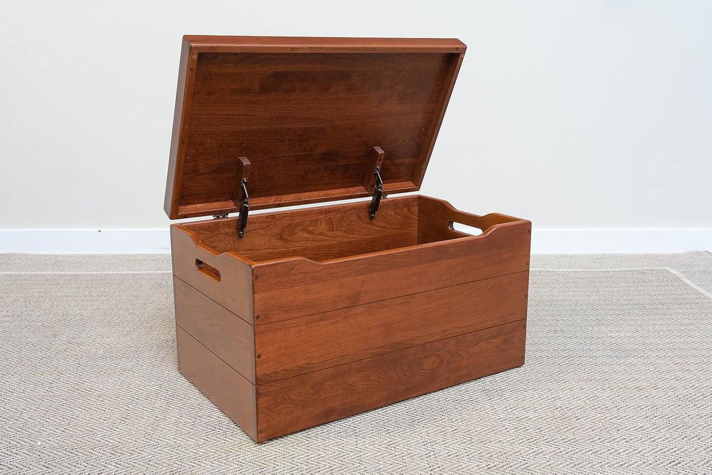 36” Wooden Storage Chest – Handmade Amish Hope Chest – Storage Trunk W/Anti-Slam Hinges – Solid Wooden Chest W/Handles – Clothing, Keepsake & Blanket Storage (Cherry Wood, Cherry Stain, 36”)