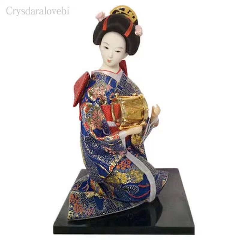 30Cm Kawaii Japanese Lovely Geisha Figurines Dolls with Beautiful Kimono New House Office Decoration Miniatures Birthday Gift