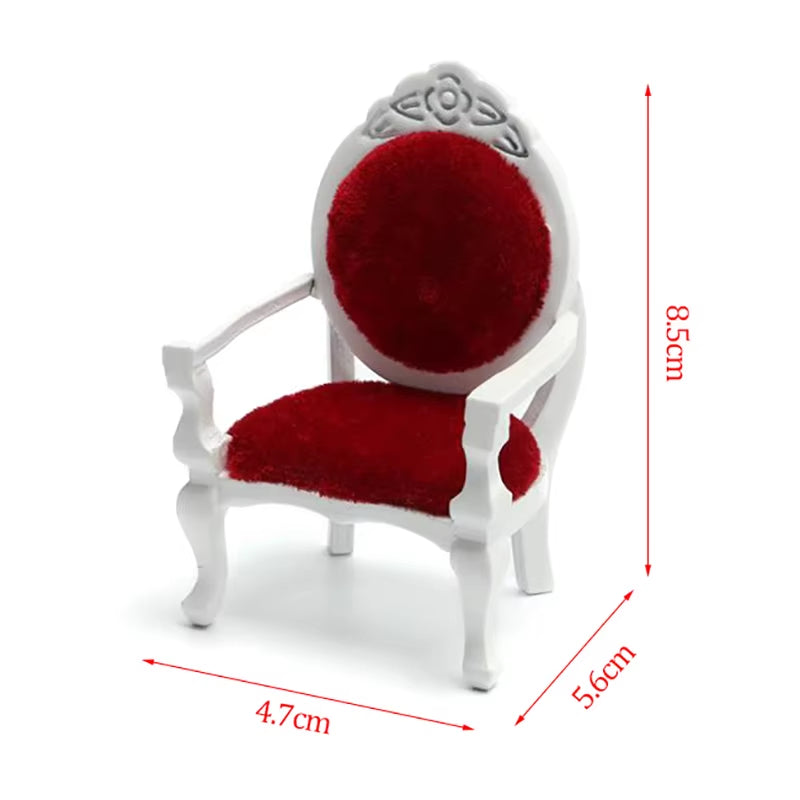 1Pcs 1/12 Dollhouse Mini Sofa Stool Chair Pillow Furniture Model for Dollhouse Decor