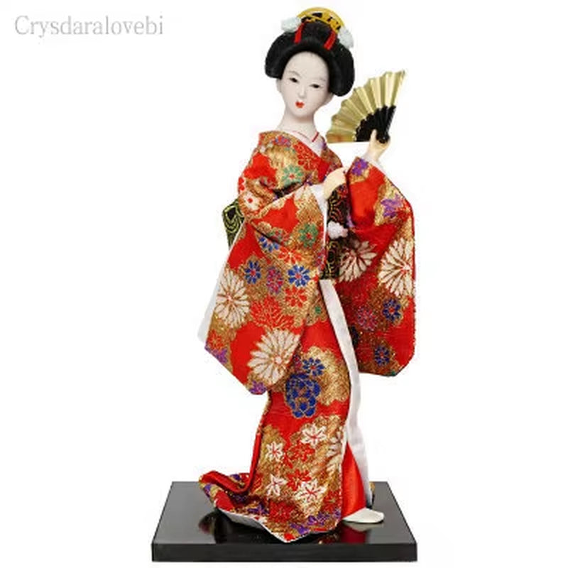 30Cm Kawaii Japanese Lovely Geisha Figurines Dolls with Beautiful Kimono New House Office Decoration Miniatures Birthday Gift