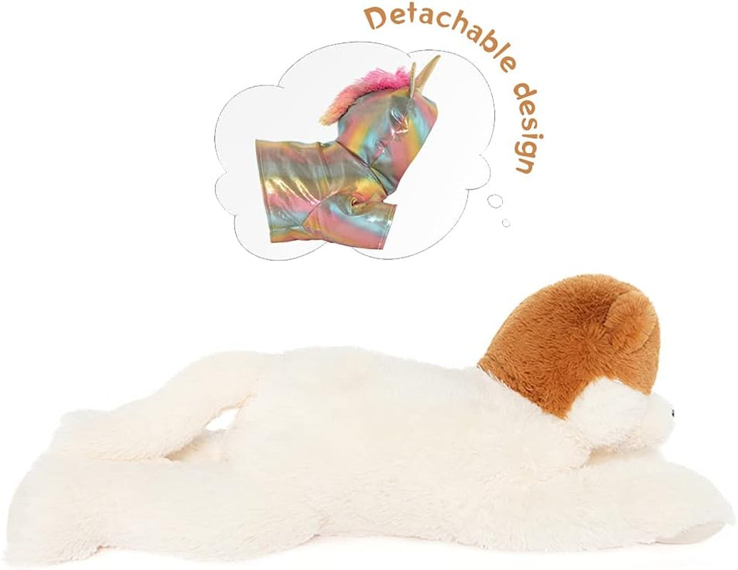 Giant Unicorn Stuffed Animal Cute Mommy Unicorn Dog with Zippered Pouch Includes 4 Baby Unicorns Gifts for Girls (Multicolor,26 Inches)