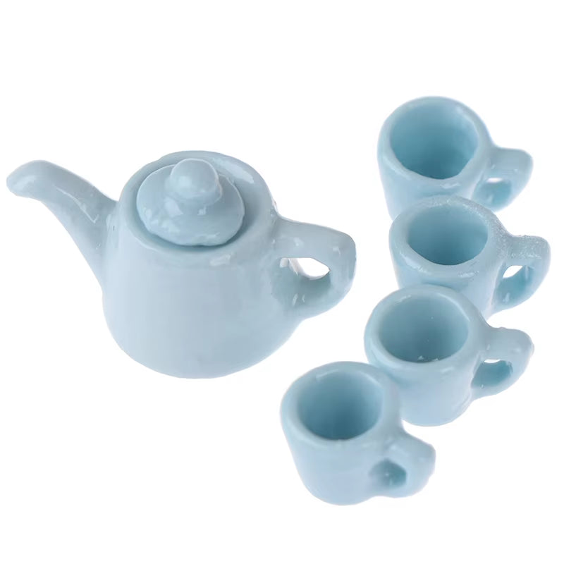 29 Styles Ceramic Cup Set Scale 1:12 Doll House Miniature Porcelain Tea Cup Set Tableware Kitchen Dollhouse Teapot DIY Toys