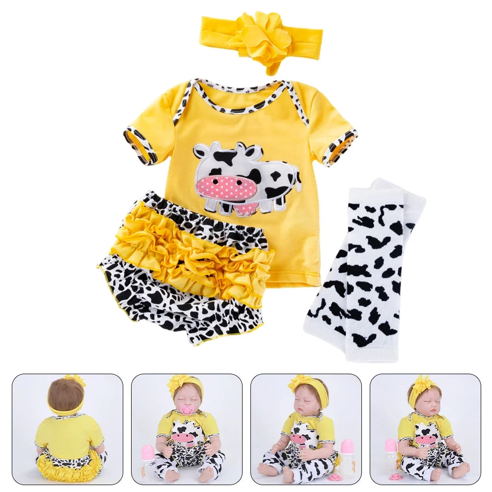 1 Set Reborn Baby Girl Dolls Clothes Girls Doll Outfits Dolls Matching Clothing