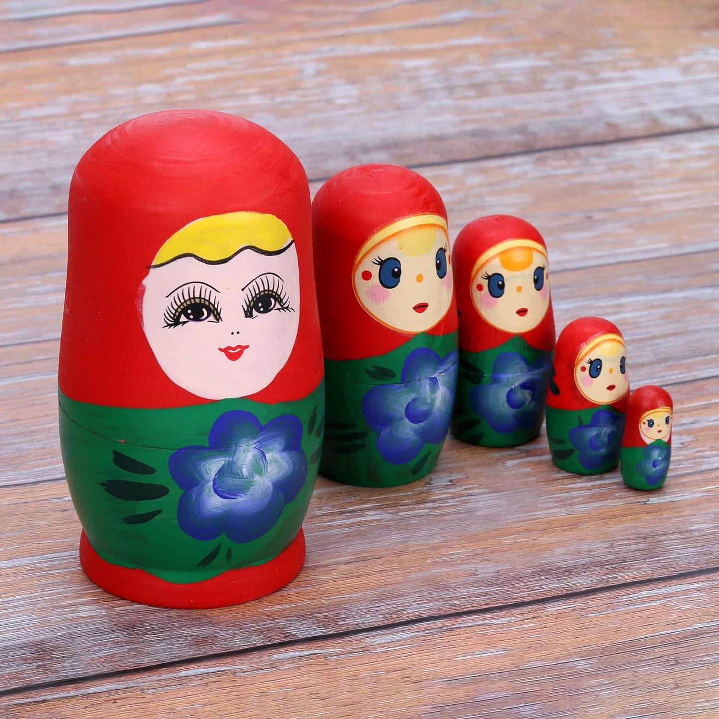 5Pcs Handmade Wooden Russian Nesting Dolls, DIY Blank Nesting Dolls, Matryoshka Dolls Christmas Birthday Gift