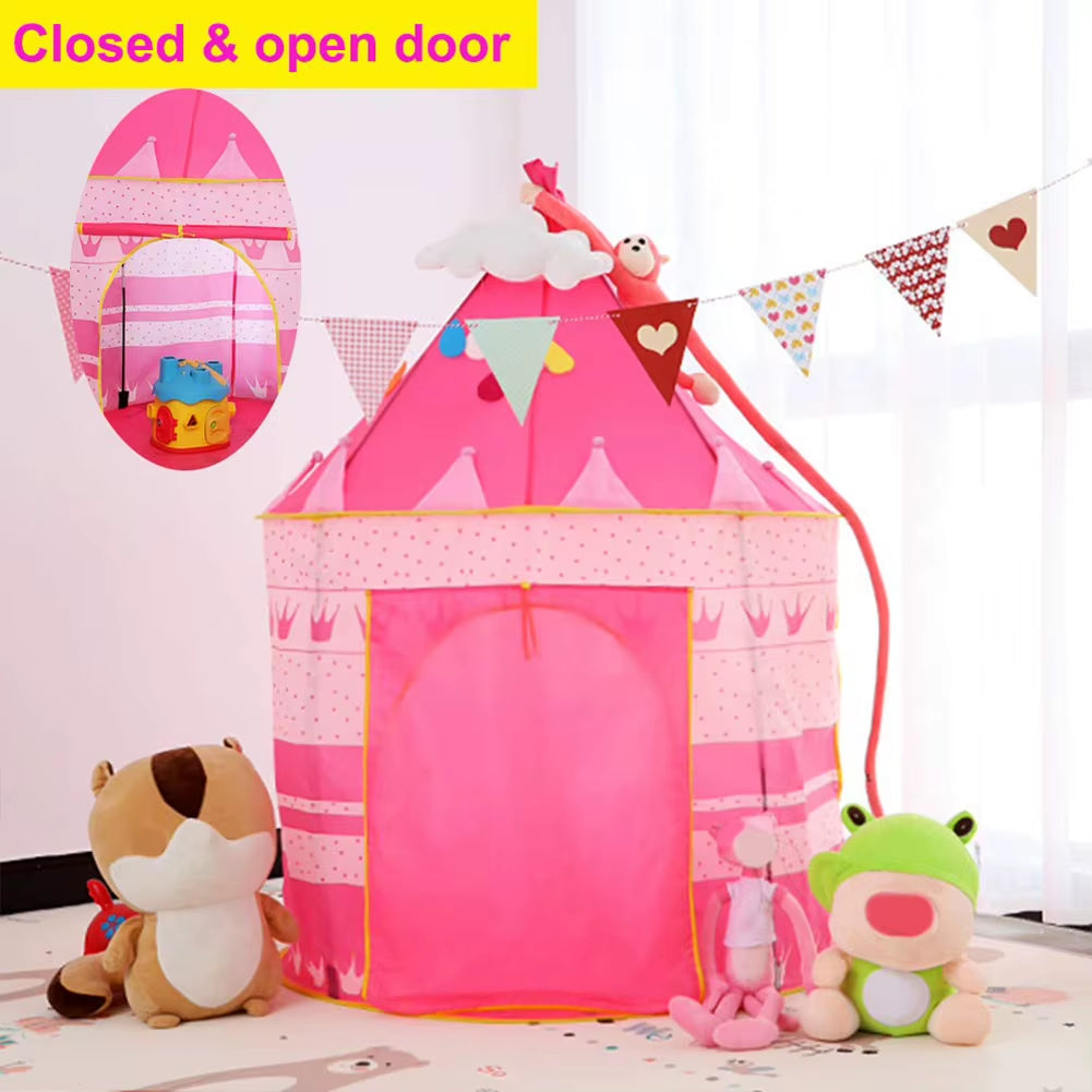 Dropshipping Kid Tent House Portable Castle Children Teepee Play Tent Ball Pool Camping Toy Birthday Christmas Outdoor Gift