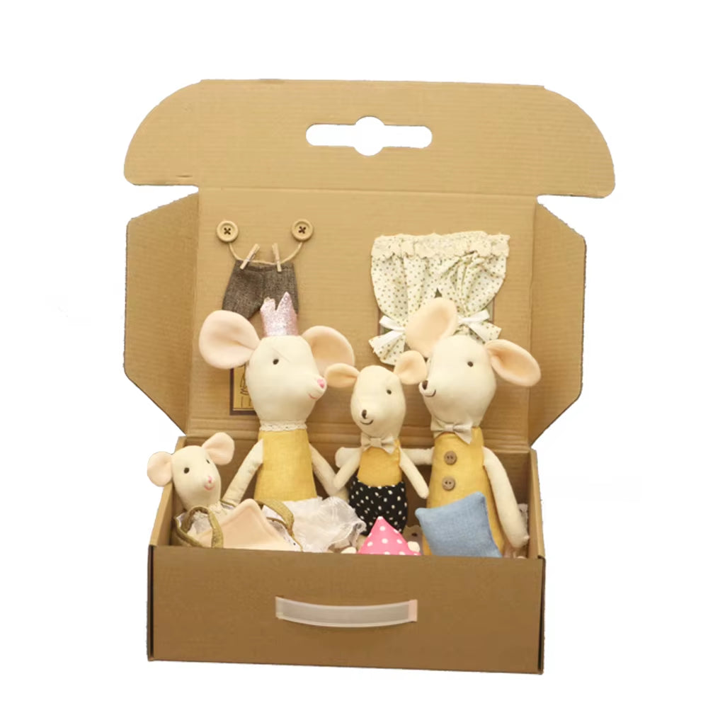 Cute Stuffed Animals Mouse Dolls Family Dollhouse Mini Plush Christmas Birthday Gifts Little Mouse Plush Dolls