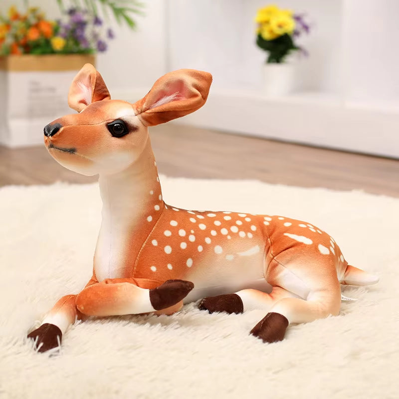 Super Soft 35Cm Simulated Plush Standing Sika Deer Dolls Dolls Throw Pillow Animals Toys Cartoon Girls Boys Birthday Presents