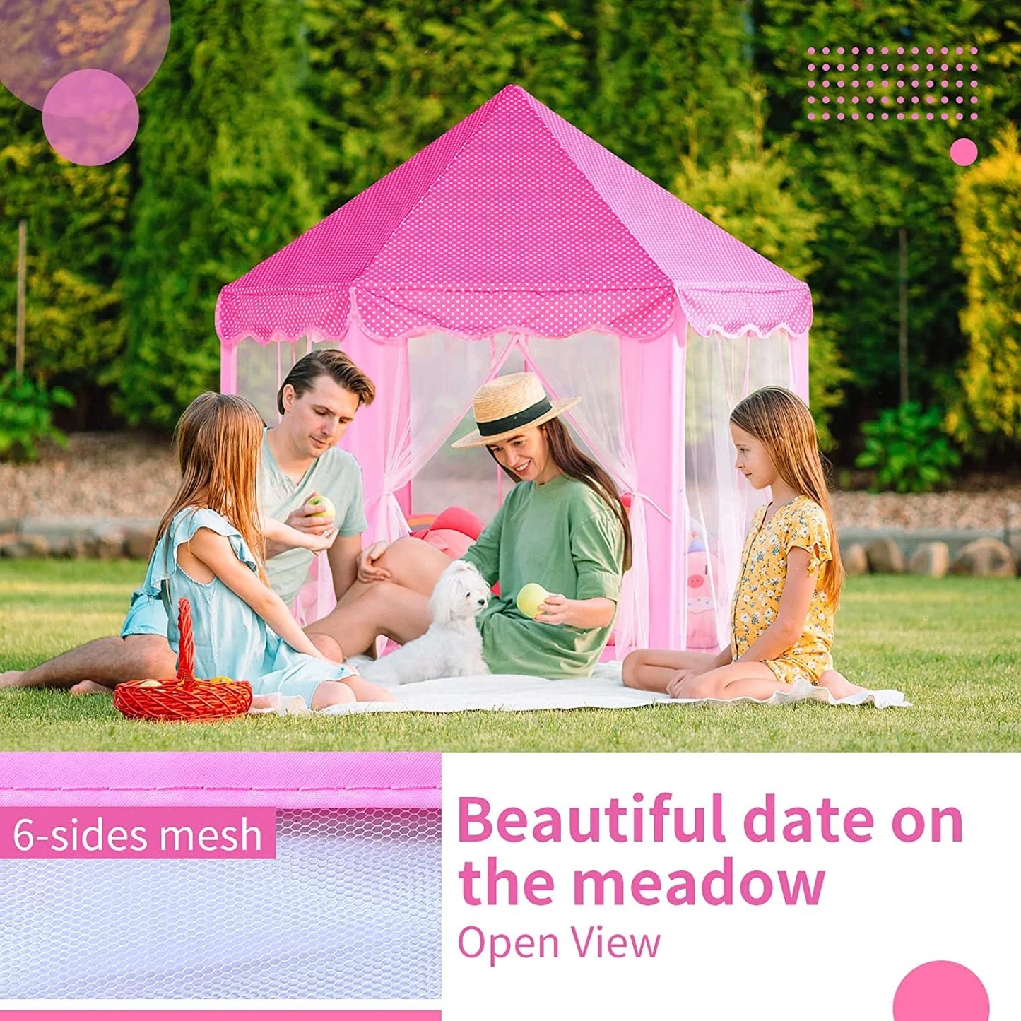 Kids Teepee Tent with Lights, Washable Foldable Teepee Tent for Kids Indoor Tent, Outdoor Play Tent for Girls & Boys
