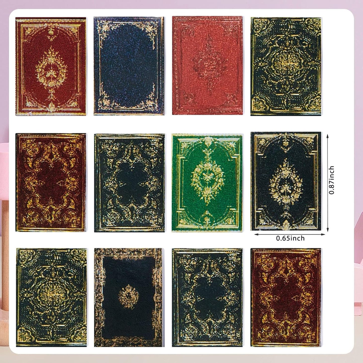 24 Pieces 1:12 Scale Miniatures Dollhouse Books Assorted Miniatures Dollhouse Accessories Small Books Decoration Accessories Doll Toy Supplies(Printed Style)