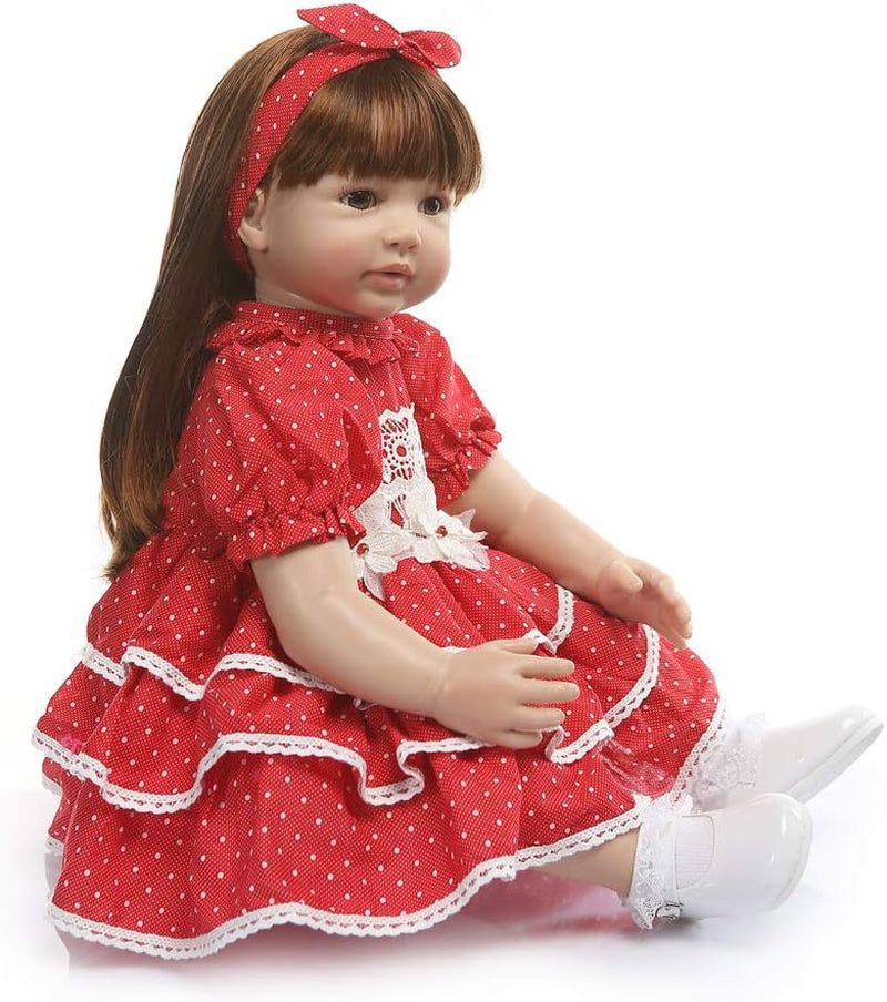 Reborn Toddler Doll Girl 24 Inch 60 Cm Toddler Size Soft Body Reborn Baby Dolls Lifelike Dollhouse Doll Set for Children Teenages